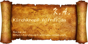 Kirchknopf Alfréda névjegykártya